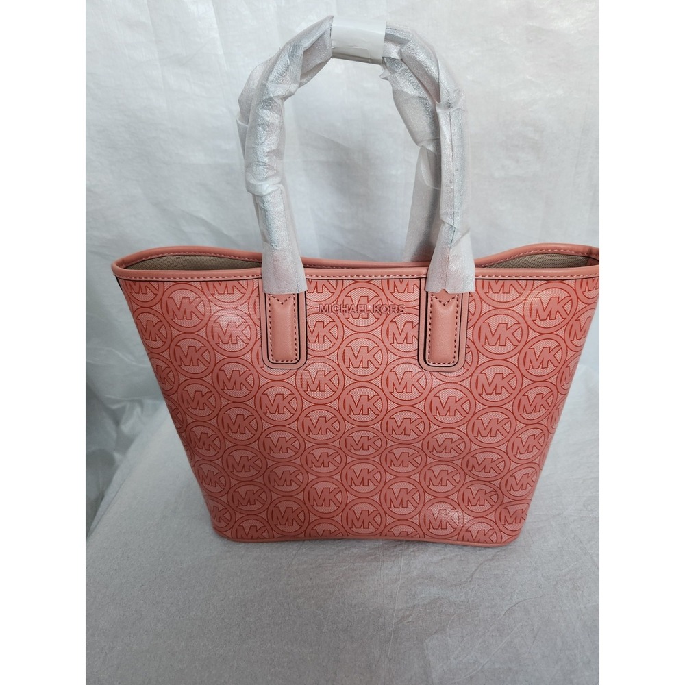 New Michael Kors Jodie Small Sherbert Logo Recycled Polyester Tote nwt Pink $348